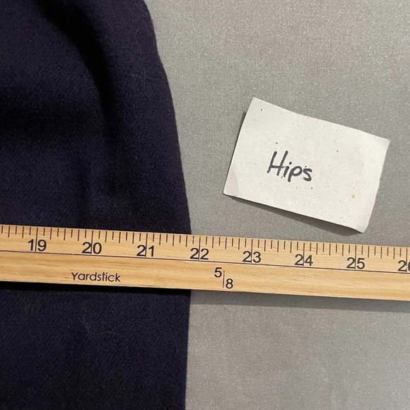 Vintage Sag Harbor Size 14 Dark Navy Blue Wool Skirt Academia Schoolgirl Career - Picture 10 of 12